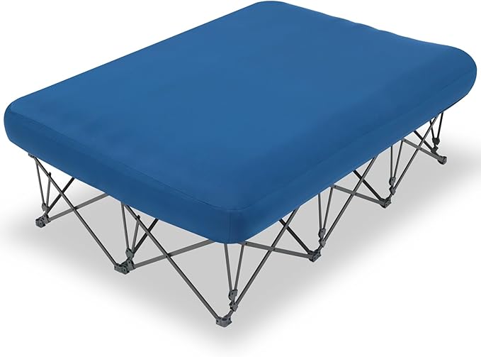KAMPKEEPER Camping Cot,Camping Cots for Adults,Folding Camping Cot with Inflatable Air Mattress and Carry Bag,for Outdoor Travel Camp Beach Vacation (not Included The Airpump)
