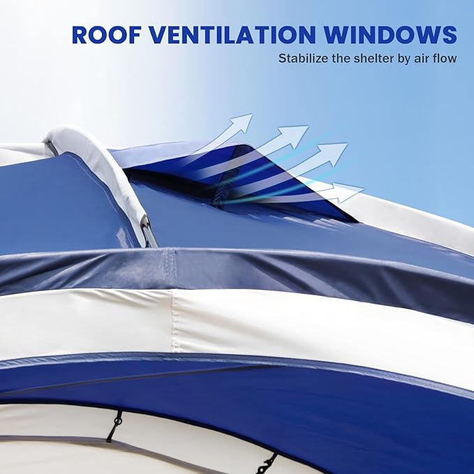 UNP Easy Beach Tent Pop Up Canopy UPF50+ Tent with Side Wall, Ground Pegs, and Stability Poles, Sun Shelter Rainproof, Waterproof for Camping Trips, Backyard Fun, Party Or Picnics