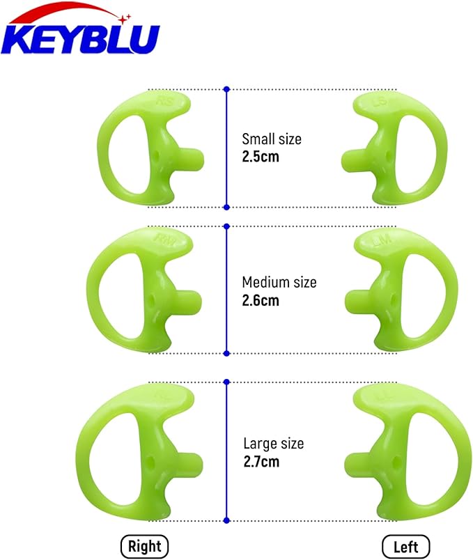 Universal Radio Replacement Earmold, Insert Soft Silicone Earmold Earbud Earplug for Two-Way Radio Coil Tube Audio Kits for Walkie Talkie Acoustic Earpiece Headset (Green, Medium, 2 Pair)