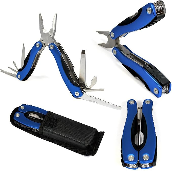 Multi Tool, Multitool Pliers for Outdoor, DIY, Home, Garden, Camping, Survival, Hunting and Hiking or Everyday Carry, Blue