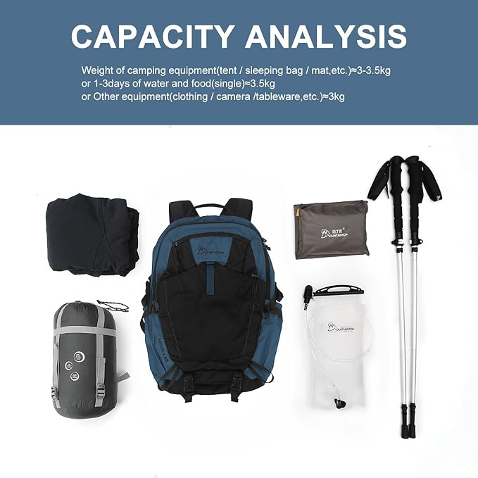 MOUNTAINTOP 30L Hiking Backpack,Men Women Camping Backpack,Lightweight Trekking Travel Backpacks for Climbing Skiing Cycling