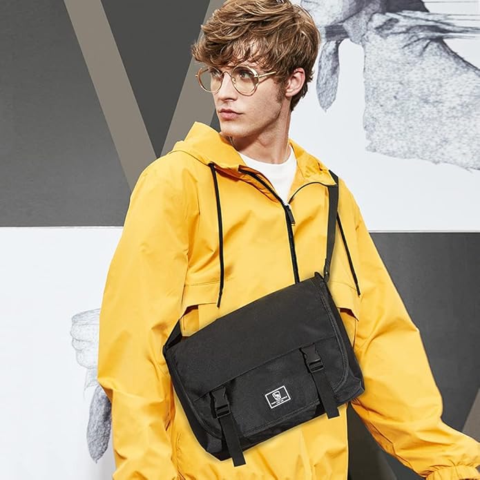 OIWAS Classic Messenger Bag for Men – 14 Inch Satchel Bags for Boys Laptop Shoulder Bag Leisure Crossbody Men Women Bookbag Office Briefcase