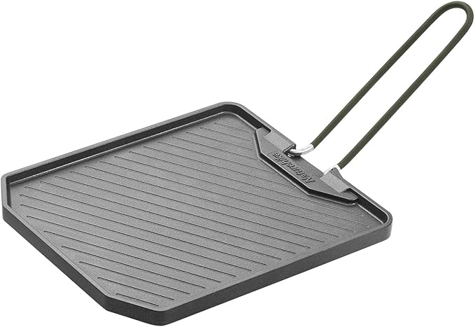 Naturehike Camping Frying Pans Nonstick With Folding Handle, Square Portable Grill Pan for Cooking, Cookware Lightweight Skillet for Indoor & Outdoor Grilling, Backpacking Picnic Hiking(7.7*8.9 inch)