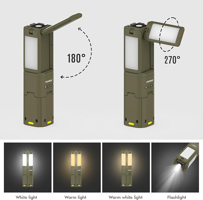 Telescopic Camping Lights Rechargeable 14000 mAh Led Multifunction Magnetic Lanterns Job Site Lighting Cordless Dimmable Camping Tent Lamp Portable Power Supply 6000LM IPX5 Waterproof