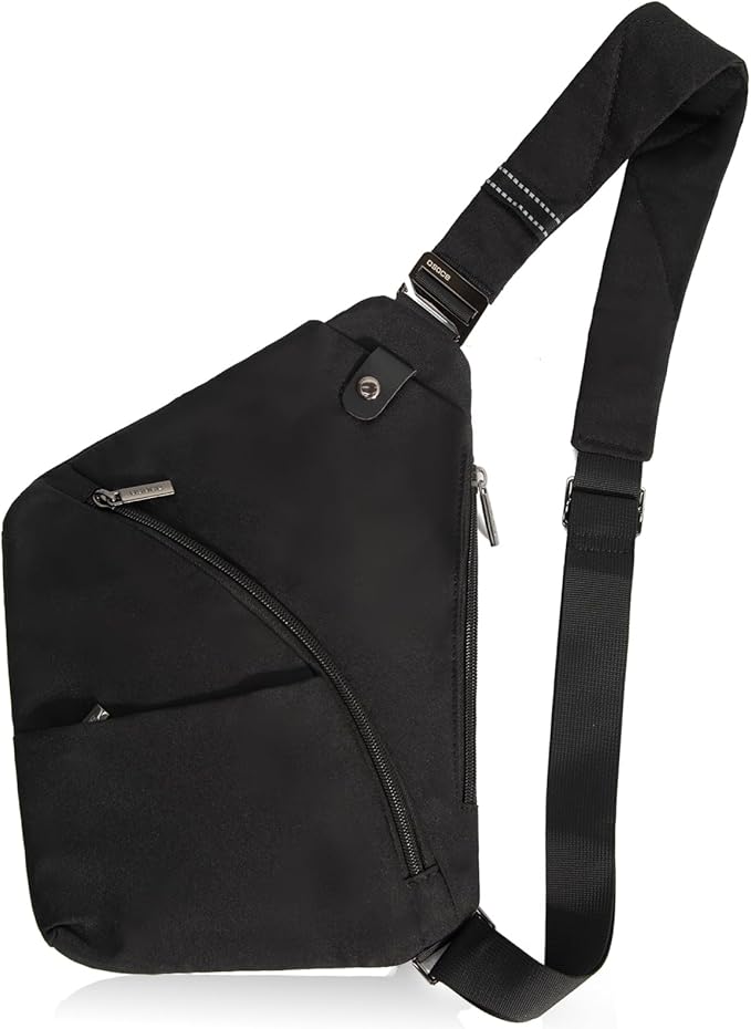 Anti Theft Crossbody Bags Sling Bag for Women Men Waterproof Wander Bag for Sports and Travel. (2.0BLACK, Small)