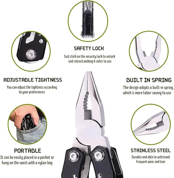14 in 1 Multitool Pliers Gives One Whistle as a Gift, Professional Pocket Pliers from Wife Daughter to Father Boyfriend Husband on Christmas, Birthday, Valentine's, Father's Day - Samest