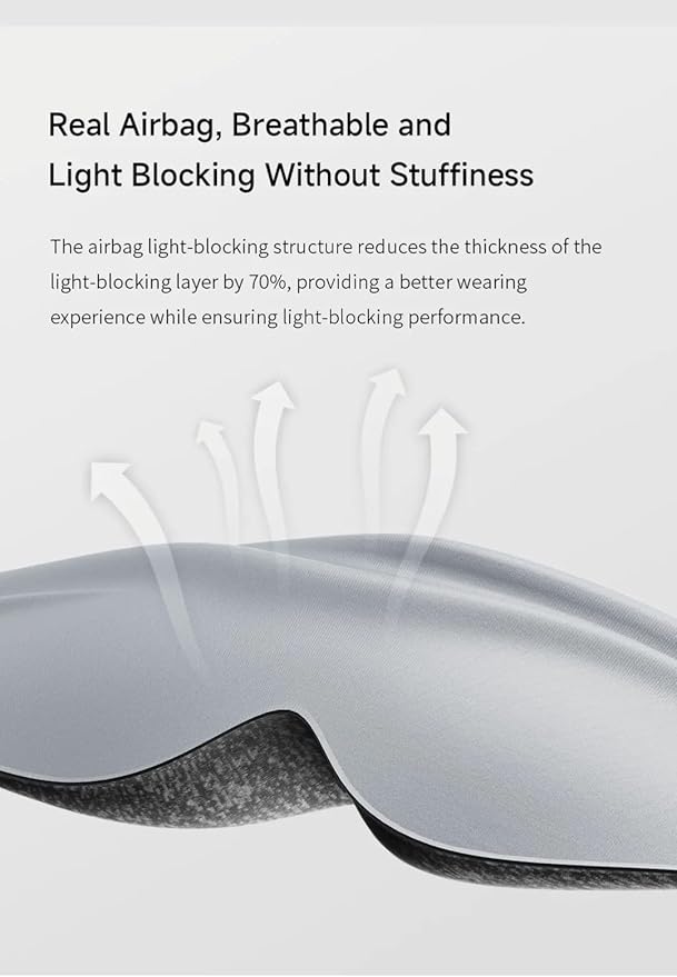 3D Air Bag Sleep Mask, Luxury Sleep mask for Back and Side Sleepers, 100% blockout Light, Sleep mask for Men and Women, Zero Eye Pressure, Breathable and Soft Eye Shade Cover.
