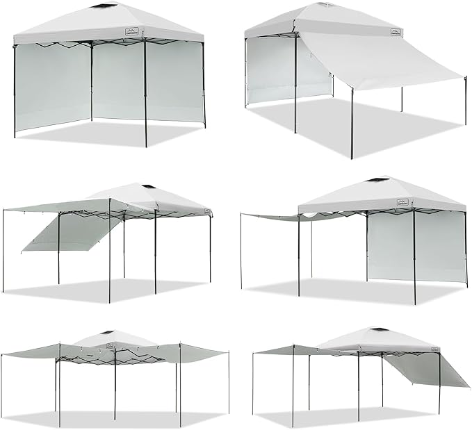 KAMPKEEPER 10x10 Easy Pop Up Canopy Tent with 2 Sidewalls, Instant Outdoor Shade Shelter with 2 PCS Removable 10FT Sun Walls, Quick Setup Waterproof and UV-Resistant for Patio, Camping, Backyard