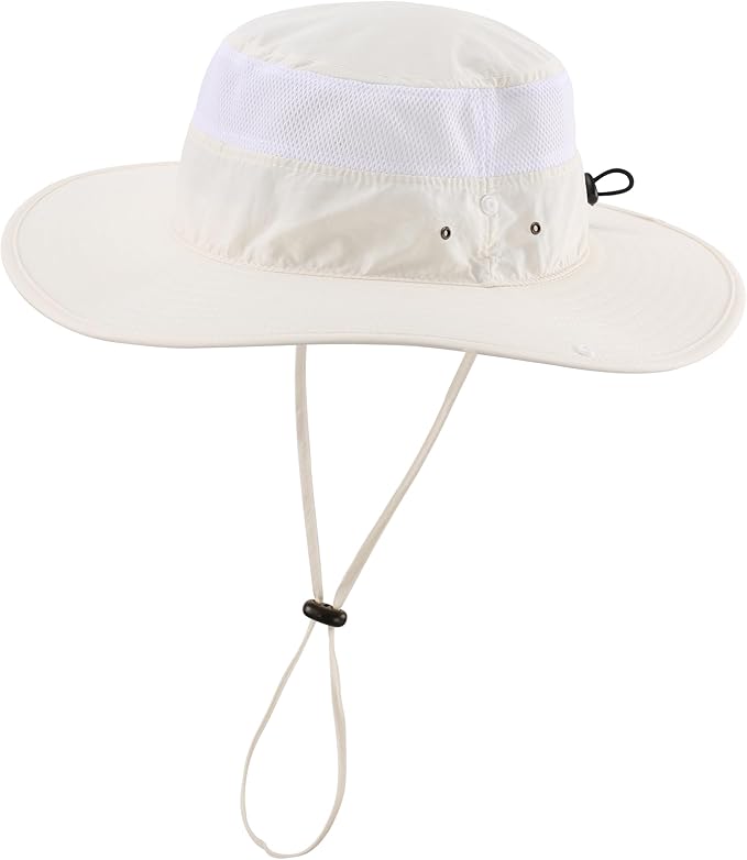 Connectyle Wide Brim Sun Hat for Men Breathable Cowboy Boonie Hat UPF 50+ Sun Protection Bucket Hat for Fishing Hiking
