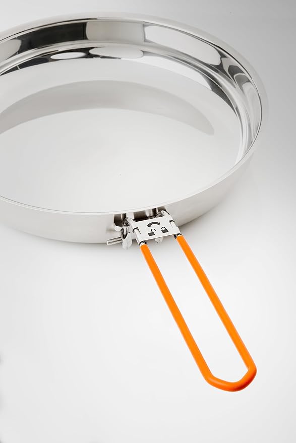 GSI Outdoors Glacier Stainless Troop Cookset, Compact Pan & Pot Camping Set, for Travel and Outdoors (8-10 People)