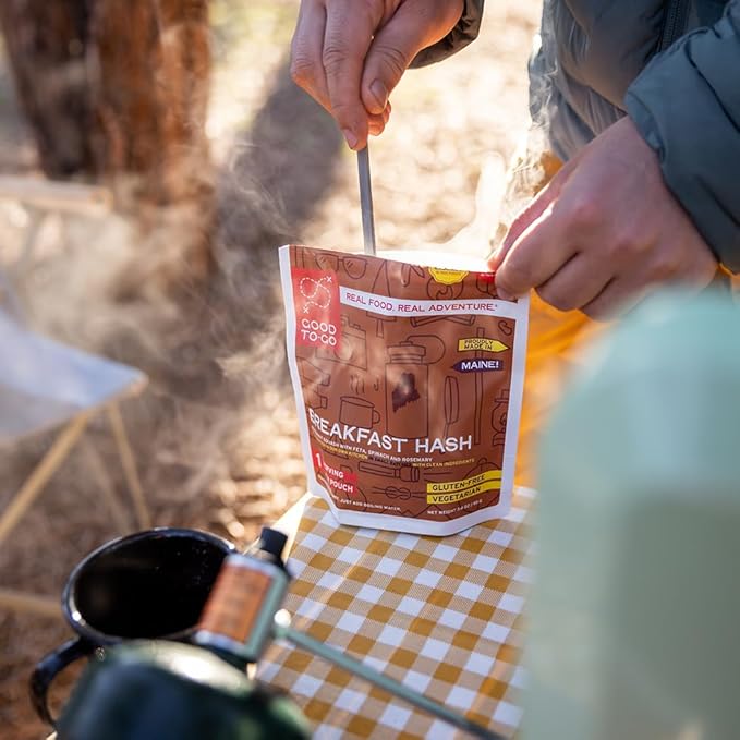 GOOD TO-GO Breakfast Hash (Single Serving) | Camping & Backpacking Food | Just Add Water Backpacking Meals | Good To-Go Dehydrated Meals Taste Better Than Freeze Dried Food