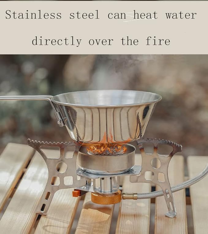 Camp Bowl Travel Sierra Cup Camping Tableware Equipment Set Backpacking 304 Stainless Steel Carry Fold Sturdy Measuring 500ml 2pcs + Canvas Bag