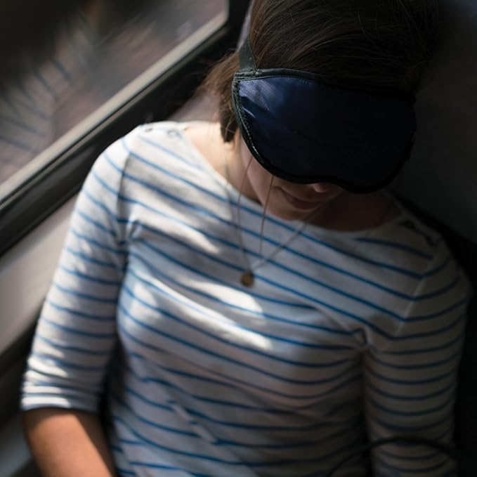 Lewis N. Clark Comfort Eye Mask + Sleep Aid to Block Light for Travel, Airplane, Hotel, Airport, Insomnia + Headache Relief with Adjustable Straps, 2 pack, Black