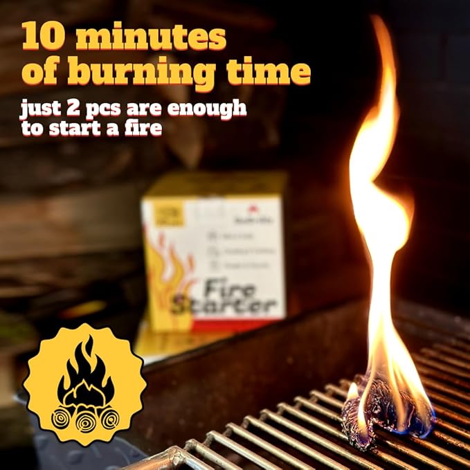 70pcs Fire Starter – Pine Wool & Natural Wax for Quick, Eco-Friendly Ignition of Grills, Fireplaces, Fire Pits & BBQs