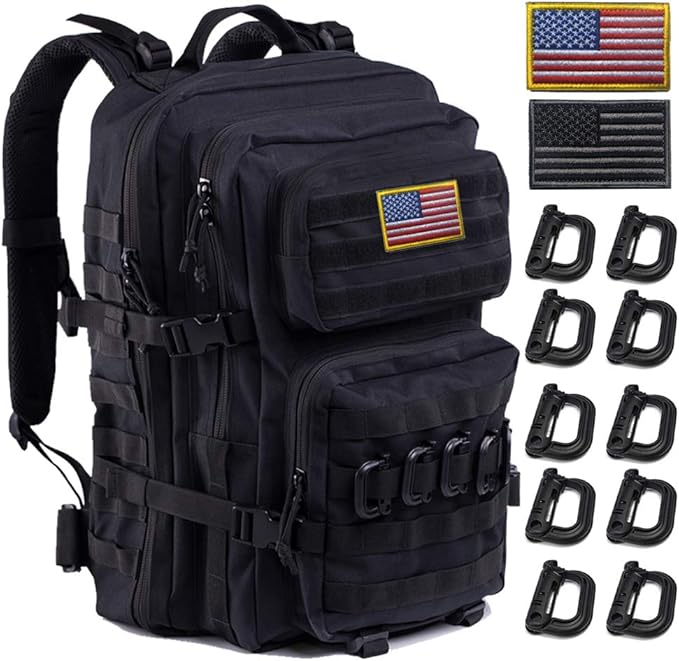 Military Tactical Backpack 45L Large Tactical Backpack for Men, Hiking Rucksack With Bottle Holder