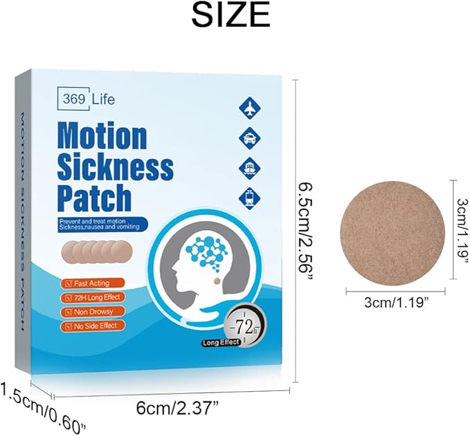 Motion Sickness Patches, Sea Sickness Patch for Cruise - Adults and Kids ((20 Count - Pack of 1))