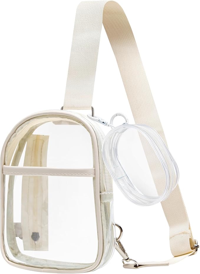 Waterproof Clear Bag for Stadium Events, Women's Crossbody Clear Sling Bag with Coin Wallet, Shoulder Bag for Daily Use