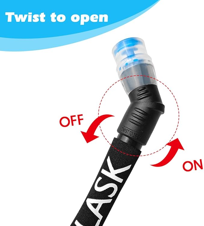 WILDREEDS Replacement Straw for Soft Flask Running Water Bottles for Hiking Cycling (Black)