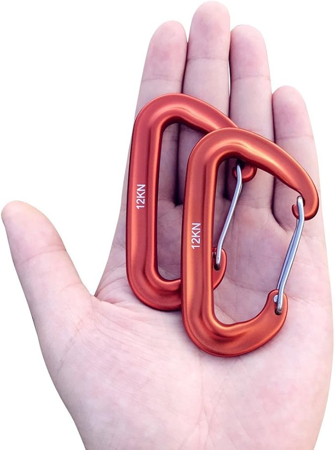 Carabiner,12KN Lightweight Heavy Duty Carabiner Clips,Aluminium Wiregate Caribeaners for Hammocks,Camping, Key Chains, Outdoor and Gym etc,Hiking & Utility