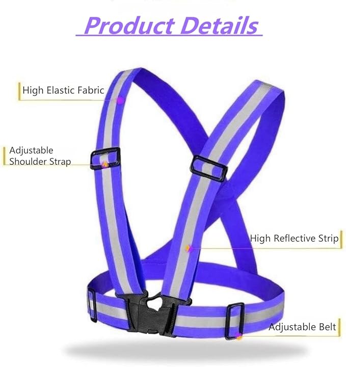 Reflective Running Gear Reflective Vest & Reflective Armband & Reflective Belt 3 Pcs Set, High Visibility Reflective Gear Night Cycling Walking Safety Vest Straps for Men Women Kids