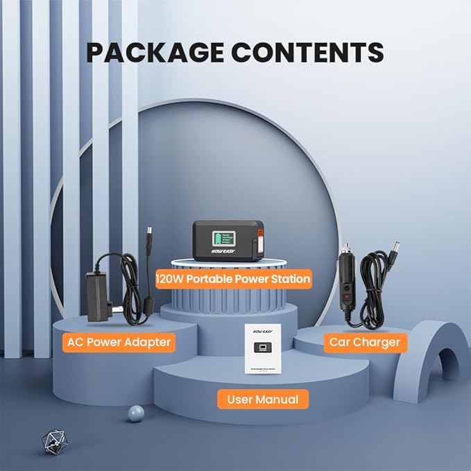 HOWEASY Portable Power Station, 88Wh Solar Generator, Lithium Battery Power with 110V AC 150W Peak Socket/DC/USB/LED Light for Outdoor Camping Trip Hunting Emergency