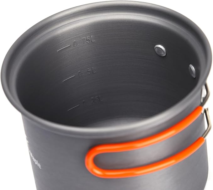 Fire-Maple FMC-207 Compact Cooking Set - 600ml Aluminum Pot with Lid, 2100W Mini Gas Stove & Windshield, Ultra-Light (348g) for Backpacking and Camping