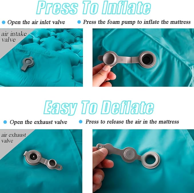 icepac Sleeping Pad Ultralight Inflatable Sleeping Pad for Camping，Built-in Pump, Ultimate for Camping, Hiking,Lightweight Inflatable Sleeping pad