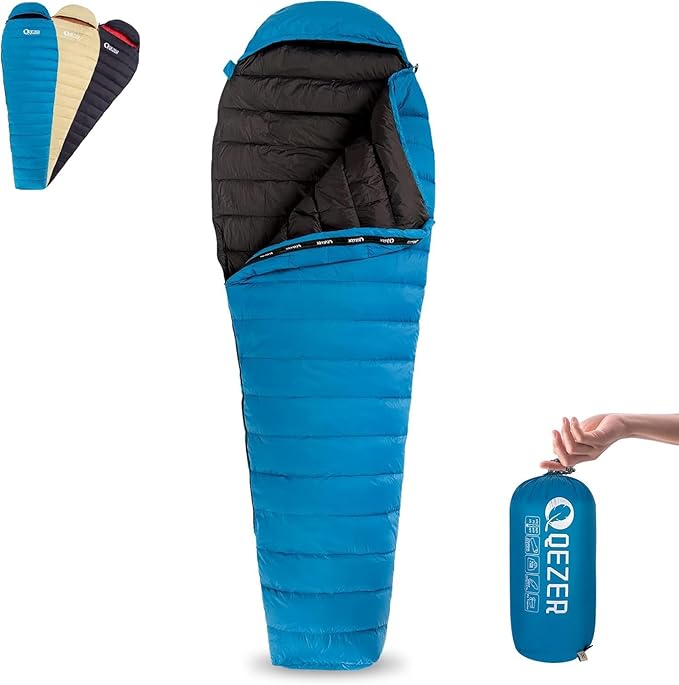 Ultralight Down Sleeping Bag for Adults with 600 Fill Power, Compact Sleeping Bag for Backpacking, Hiking and Camping