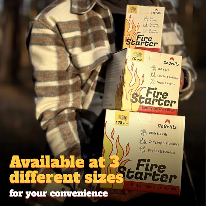 70pcs Fire Starter – Pine Wool & Natural Wax for Quick, Eco-Friendly Ignition of Grills, Fireplaces, Fire Pits & BBQs