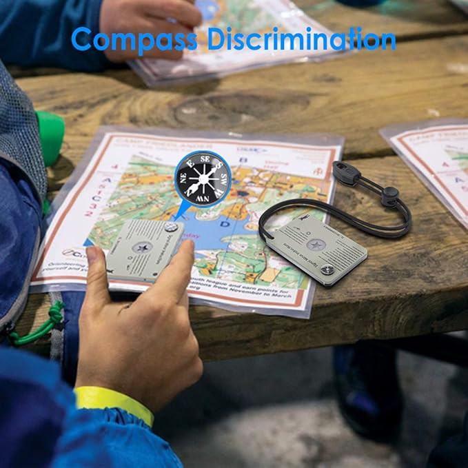 Signal Mirror 2 x 3 Inch, Military Grade Survival Mirror, 3 in 1 Hiking Camping Mirror with Compass and Whistle for Outdoor Adventure Emergency SOS Small Mirror