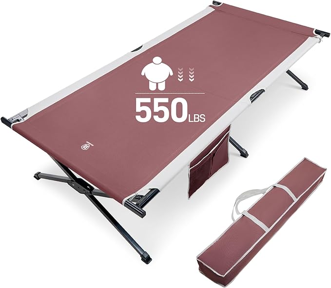 EVER ADVANCED Extra Wide Camping Cot for Adults Oversized XXL Sleeping Cots Folding Cot Bed with Carry Bag, 84.3" L x 41.9" W, Support to 550 lbs