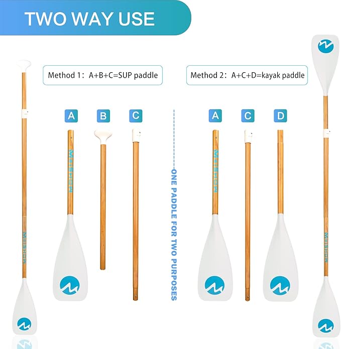 SUP Paddle Board Paddle - Adjustable Paddleboard Paddle Oar 4-Piece Floating Aluminum SUP Kayak Paddle