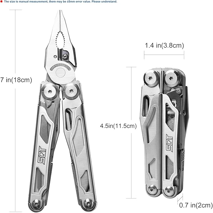 SQT2045 20-in-1 Multitool, Foldable & Self-Locking, Professional Tool for DIY, Home Repairs & Outdoor Camping, Must-Have Gifts for Men, Compact & Durable-