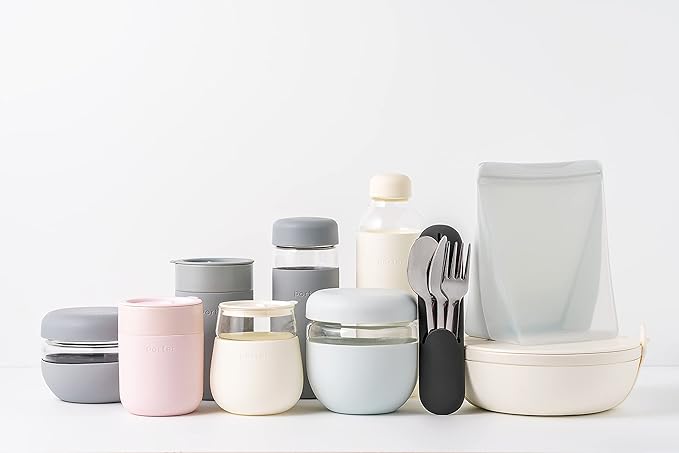 W&P Porter Wine Cocktail Glass w/Protective Silicone Sleeve Terrazzo Cream 15 Ounces On-the-Go Reusable Portable Dishwasher Safe