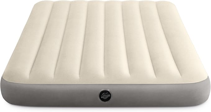 Intex 64102E Dura-Beam Standard Single-High Air Mattress: Fiber-Tech – Full Size – 10in Bed Height – 600lb Weight Capacity – Pump Sold Separately