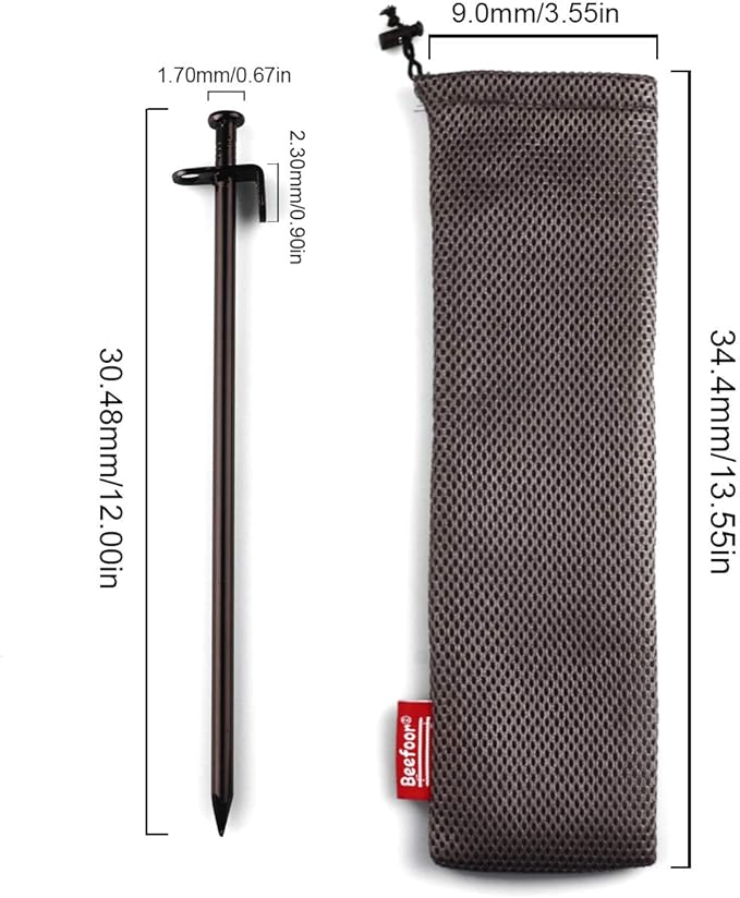 Heavy Duty Steel Tent Stakes - Tarp Pegs Camping Stakes for Outdoor Camping Canopy and tarp, 12 inch 8/10/12PC Pack