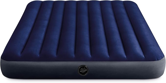 Intex Classic Downy Airbed Set with 2 Pillows and Double Quick Hand Pump, Queen