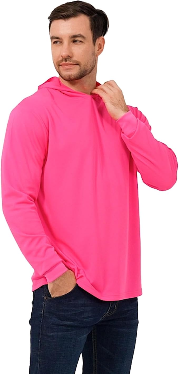 ProtectX High Visibility Sun Protection Lightweight Long Sleeve Hoodie, UPF 50+ Quick-Dry, SPF UV Shirt, Active Wear