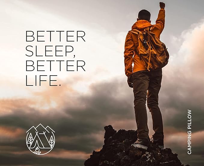 Vaverto Small Memory Foam Bed Pillow for Camping - Compressible Medium Firm, Breathable Cover, Machine Washable, Ideal Backpacking