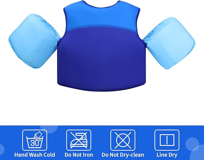 Gogokids Toddler Swim Vest, Kids Floaties for 20-50 lbs Girls & Boys, Buoyancy Jacket Swimming Aid with Water Wings for 2-6 Years, Pool/Beach