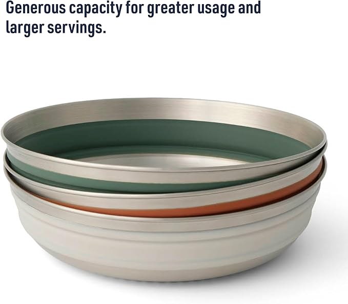 Sea to Summit Detour Stainless Steel Collapsible Bowl, Large (31 fl oz), Bombay Brown