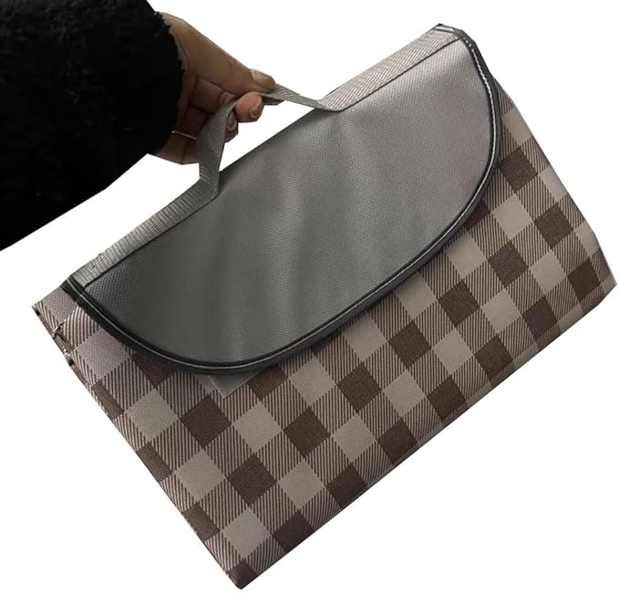 K Y KANGYUN Extra Large Picnic Blanket Outdoor Beach Blankets, Water-Resistant Foldable Sandproof Blankets Cute Picnic Mat for Beach, Camping Grass Lawn Park Mats (Brown 2, 80x60 in)