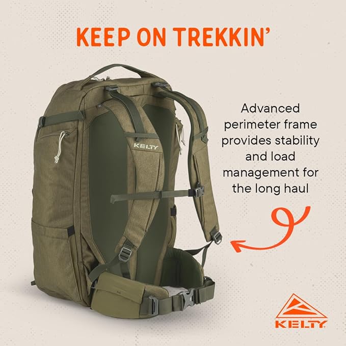 Kelty | Redwing Traveler Backpacks, Travel Pack for Adventure Travel | Burnt Olive & Black