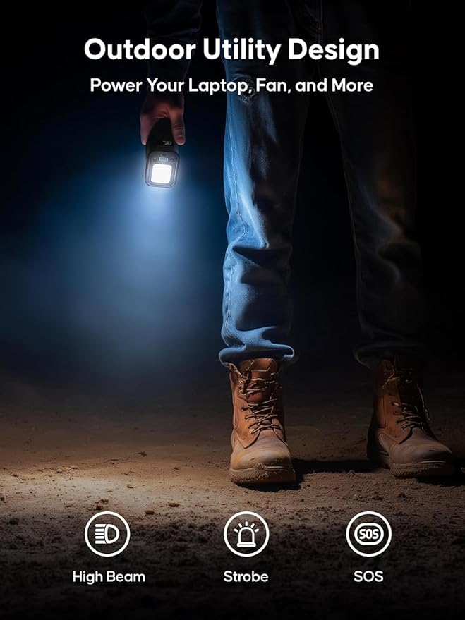 Portable Power Station 99.99Wh Camping Lithium Battery Solar Large Power Bank with AC Outlet 70W for Home Backup Outdoor Emergency RV Van Hunting