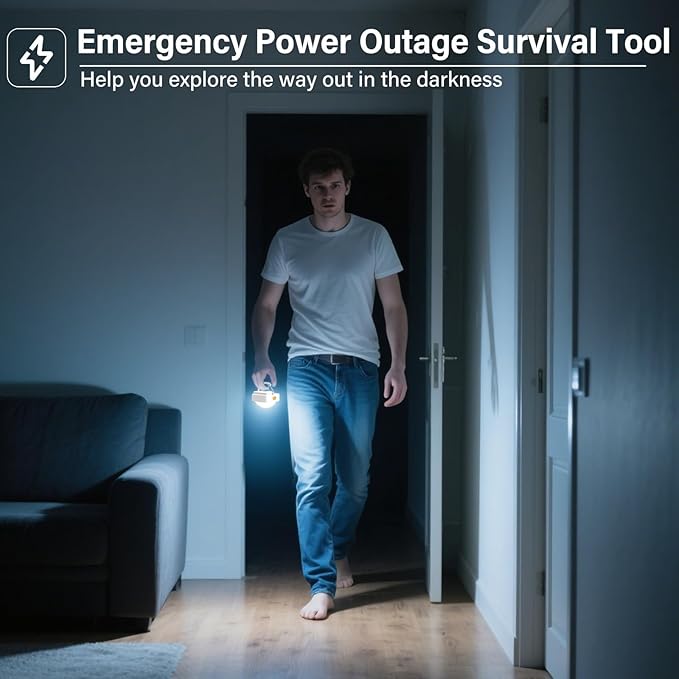 Rechargeable Camping Lights FLY2SKY 4Pcs White Tent Lights Mini Flashlight Portable LED Camping Lantern Survival Gear Camping Accessories for Hiking Backpacking Fishing Hurricane Emergency Outage