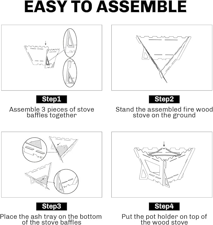 Fire Maple Maverick Wood Stove | Portable Durable Stainless Steel Campfire Stove | Ideal for Camping Backpacking Hiking Trips (Triangle Version)