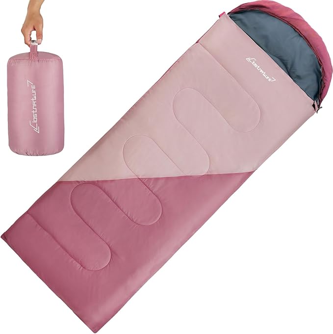 Clostnature Sleeping Bag for Adults and Kids - Lightweight Camping Sleeping Bag for Girls, Boys, Youths, Ultralight Backpacking Sleeping Bag for Cold Weather - Compression Sack Included(Left Zipper)