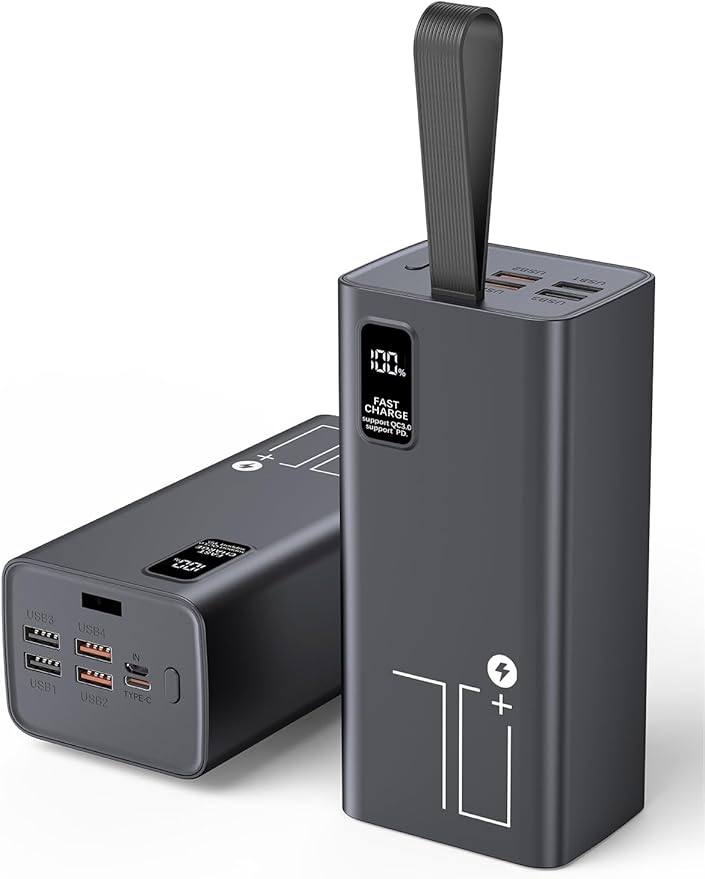 Portable Charger 70000mAh Power Bank Fast Charging, External Battery Pack High Capacity, 30W USB C Battery Bank PD&QC 3.0, 5 Output 2 Input, LED Display Powerbank for iphone Tablet Camping Travel
