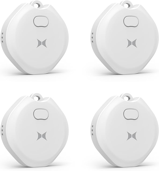 Xtreme Rechargeable Air Tracker Tag 4 Pack, Key Finder Compatible with Apple Find My App for iOS iPhone, GPS Live Location Tracker, USB-C Charging, 100dB Alert, Keychain Attachment, Air Locator
