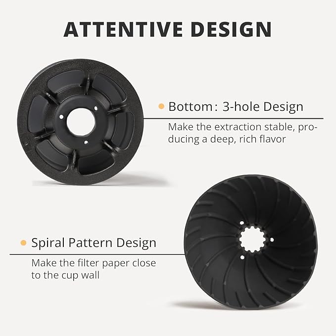 Collapsible Coffee Dripper, Silicone Reusable Coffee Filter Holder, Pour Over Coffee Dripper for Camping, Business Trip, Single Pour Over Coffee Maker (Black)